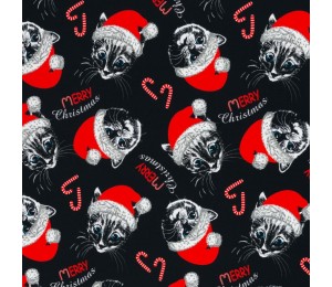 Jersey - Merry Christmas Katze schwarz